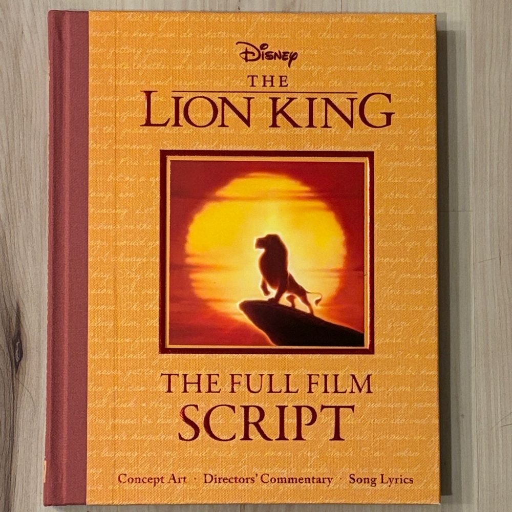 Disney’s The Lion King Full Film Script Hardcover Book *RARE*